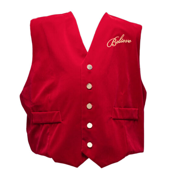 Embroidered Santa Velvet Vest With Buttons (Comes in several embroidery designs) - Image 3