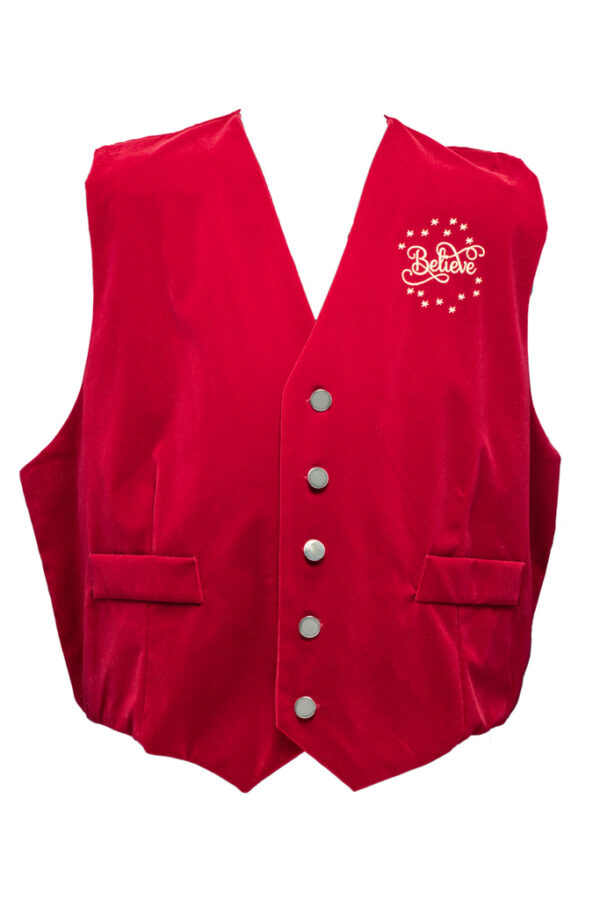 Embroidered Santa Velvet Vest With Buttons (Comes in several embroidery designs) - Image 4