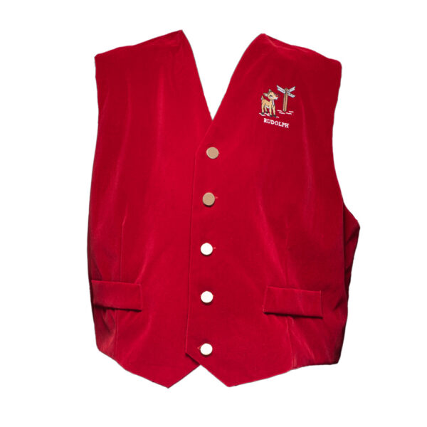 Embroidered Santa Velvet Vest With Buttons (Comes in several embroidery designs) - Image 8