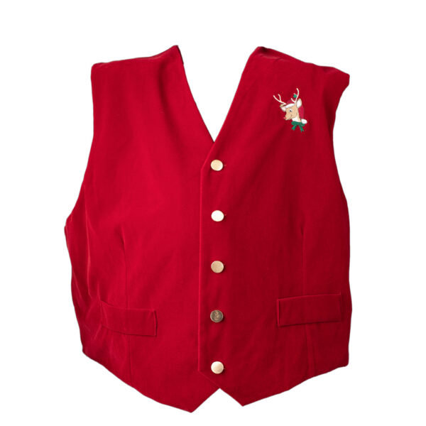 Embroidered Santa Velvet Vest With Buttons (Comes in several embroidery designs) - Image 9