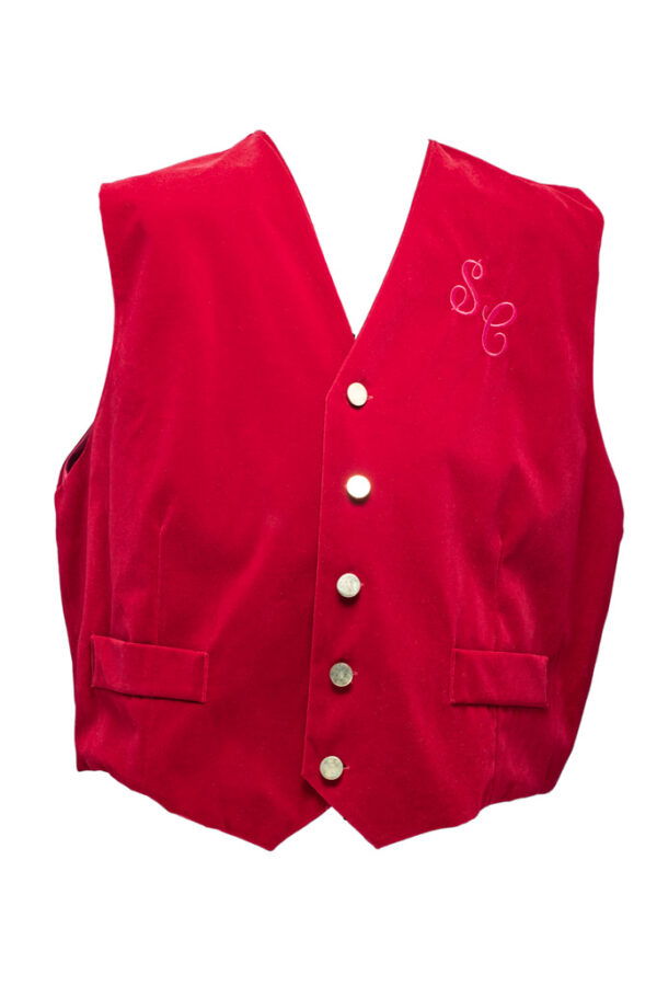 Embroidered Santa Velvet Vest With Buttons (Comes in several embroidery designs) - Image 7