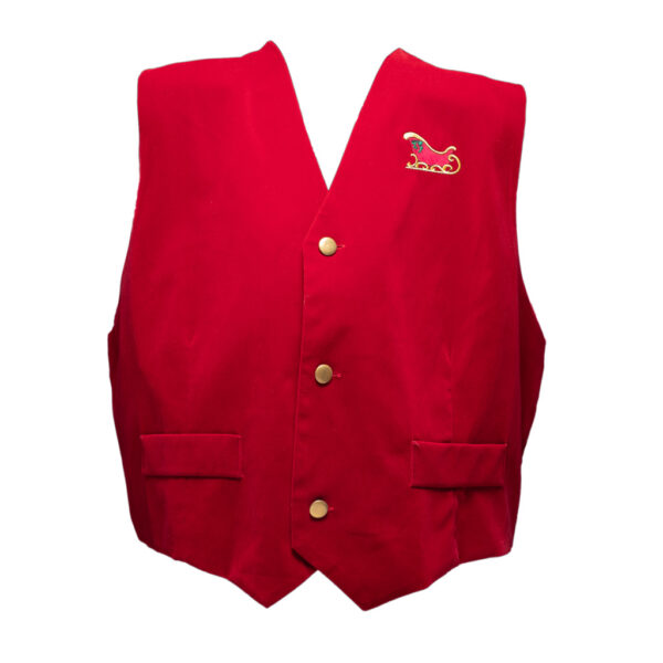 Embroidered Santa Velvet Vest With Buttons (Comes in several embroidery designs) - Image 11