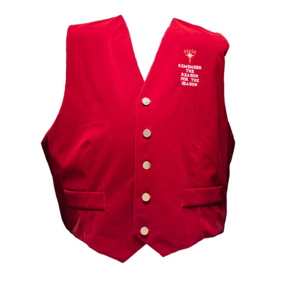 Embroidered Santa Velvet Vest With Buttons (Comes in several embroidery designs) - Image 6